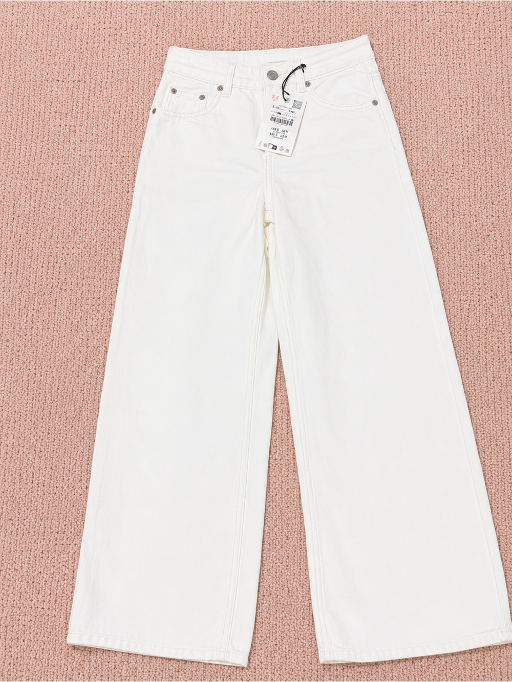 Zara White Wide-Leg Girls size 9-10 Jeans. NWT